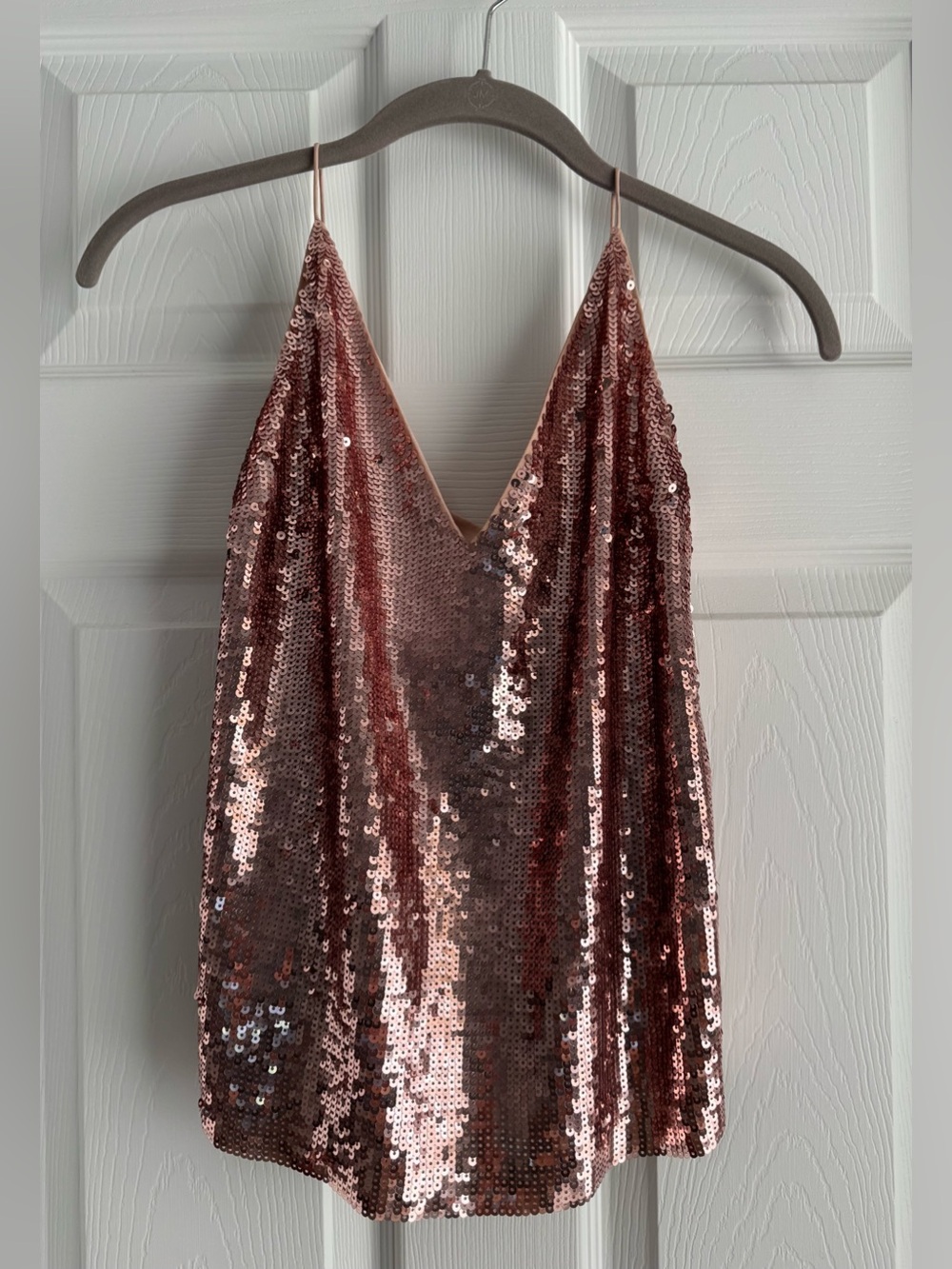 Veronica Beard Coda Sequin Camisole in Rose Gold Size 00